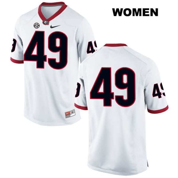 Georgia Bulldogs Women's Darius Jackson #49 NCAA No Name Authentic White Nike Stitched College Football Jersey YBL8256UQ